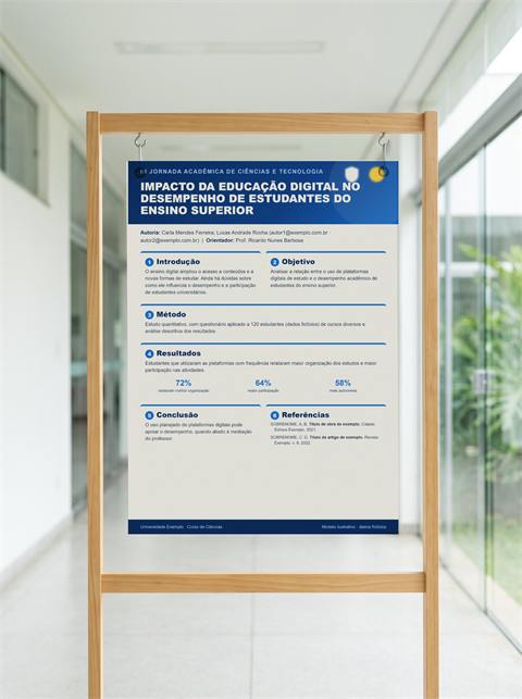 Banner acadêmico, segundo estilo (modelo com dados fictícios) (modelo com dados fictícios)